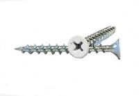 6(CRS) X 1 1/2 PH BUGLE D/W SCREW ZINC PT.#02 WHITE
